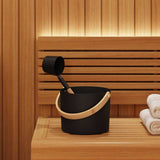 Vidaxl sauna accessoire set 2 st zwart aluminium en massief grenenhout