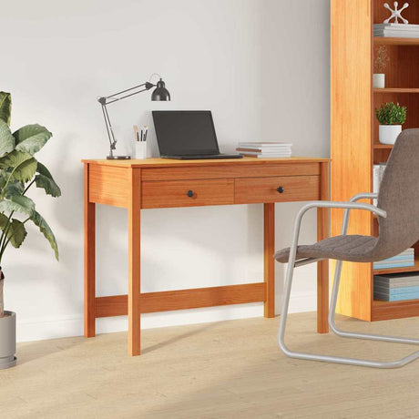 Vidaxl bureau max bruin massief grenenhout 100 x 50 x 78 cm