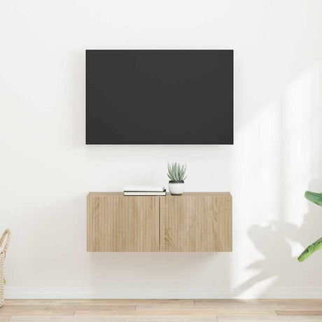 Vidaxl tv wandkast 2 st sonoma bewerkt hout