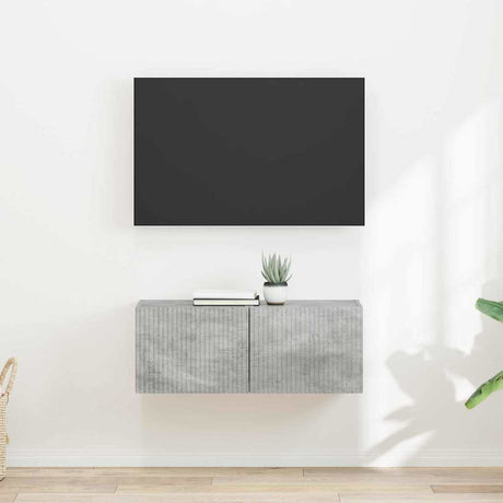 Vidaxl tv wandkast 2 st betongrijs bewerkt hout