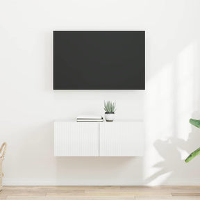 Vidaxl tv wandkast 2 st glanzend wit bewerkt hout