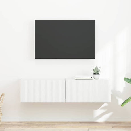 Vidaxl tv wandkast 2 st wit bewerkt hout