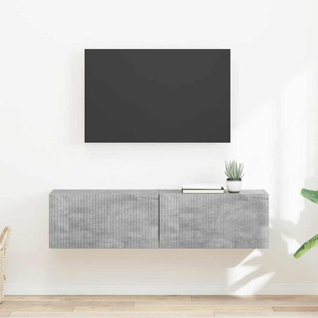 Vidaxl tv wandkast 2 st betongrijs bewerkt hout