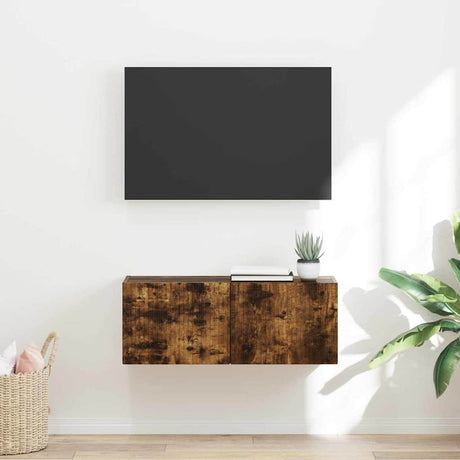 Vidaxl tv wandkast 78,5 x 30 x 29,5 cm gerookt eiken bewerkt hout