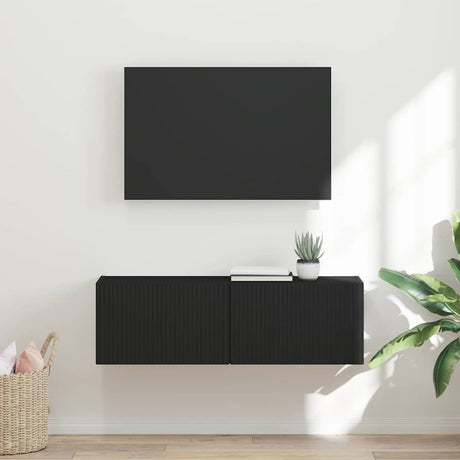 Vidaxl tv wandkast 98 x 31 x 29,5 cm zwart bewerkt hout