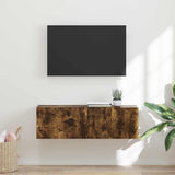 Vidaxl tv wandkast 98 x 31 x 29,5 cm gerookt eiken bewerkt hout