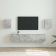 Vidaxl tv wandkast 2 st betongrijs bewerkt hout