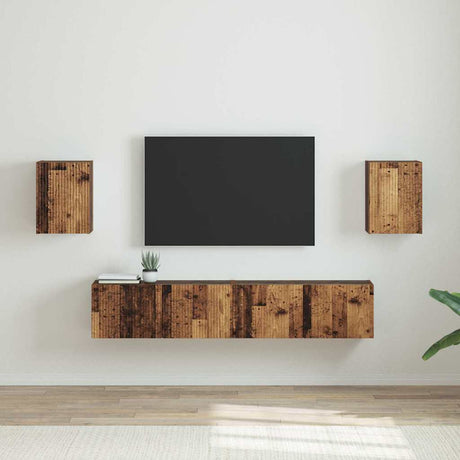 Vidaxl tv wandkast 2 st oud hout bewerkt hout
