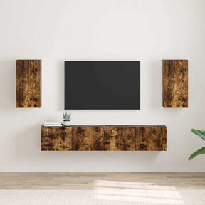 Vidaxl tv wandkast 2 st gerookt eiken bewerkt hout