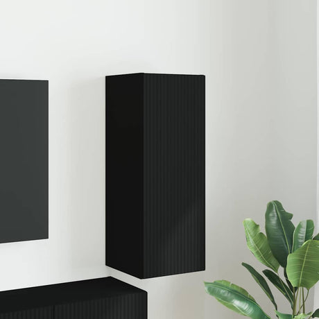 Vidaxl tv wandkast 30 x 31 x 80 cm zwart bewerkt hout