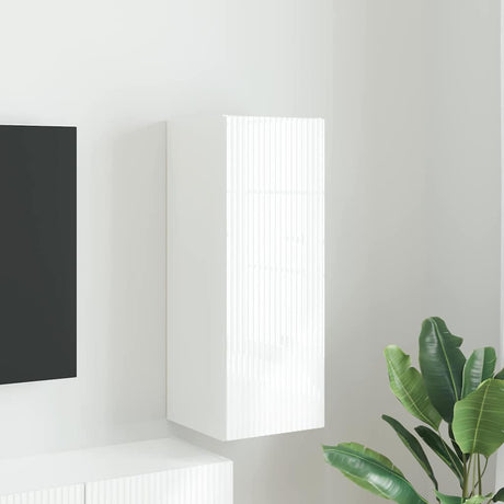 Vidaxl tv wandkast 30 x 31 x 80 cm glanzend wit bewerkt hout