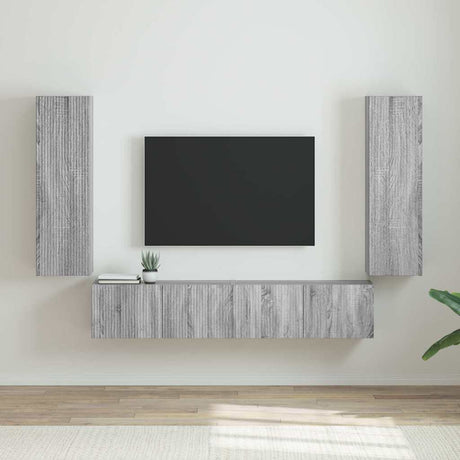 Vidaxl tv wandkast 2 st grijs sonoma bewerkt hout