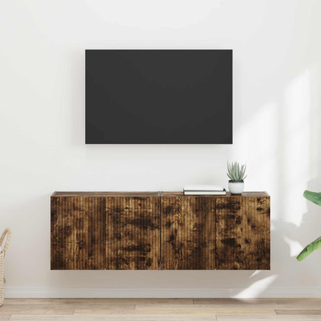 Vidaxl tv-wandkast 2 st gerookt eiken bewerkt hout