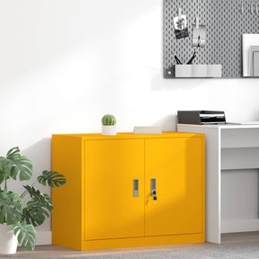 Vidaxl opbergkast mosterdgeel 90 x 40 x 70 cm staal