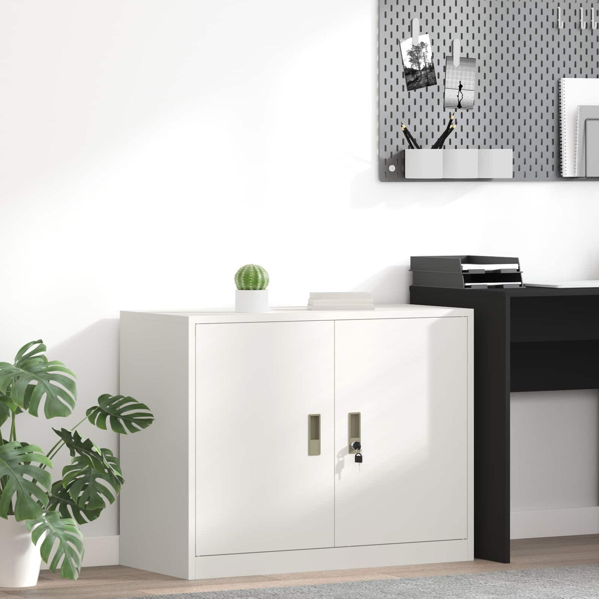 Vidaxl opbergkast wit 90 x 40 x 70 cm staal