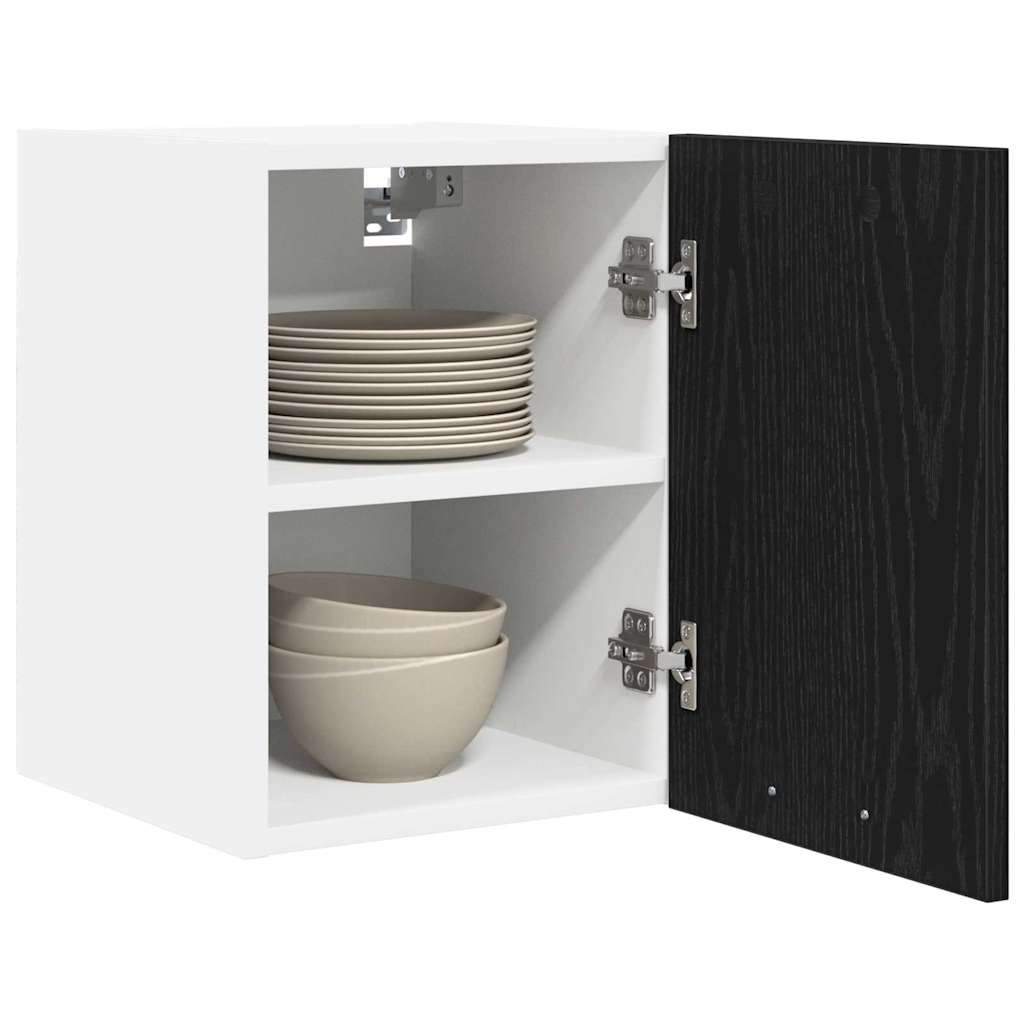 Vidaxl hangkast 2 st zwarte eik en wit bewerkt hout