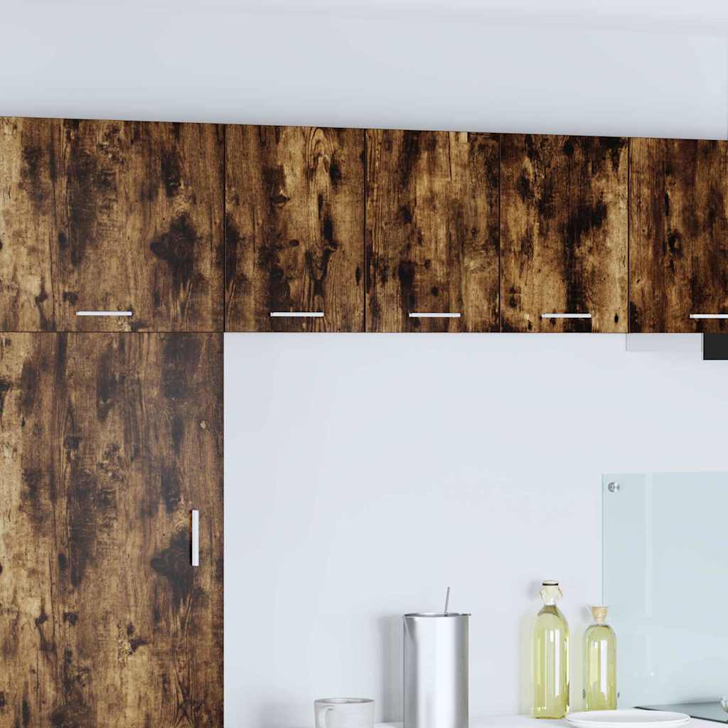 Vidaxl hangkast 2 st gerookte eik en wit bewerkt hout