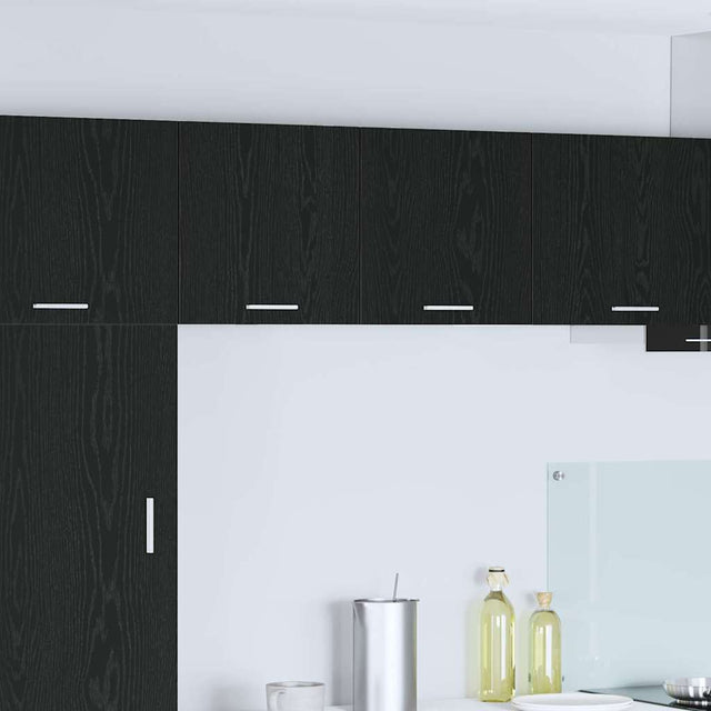 Vidaxl hangkast 2 st zwarte eik en wit bewerkt hout