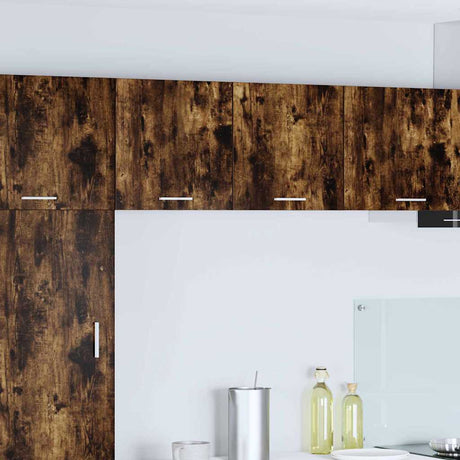 Vidaxl hangkast 2 st gerookte eik en wit bewerkt hout
