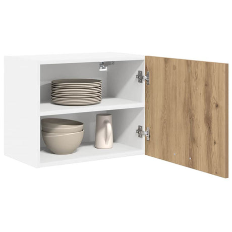 Vidaxl hangkast ambachtelijke eik en wit 50 x 31 x 40 cm bewerkt hout