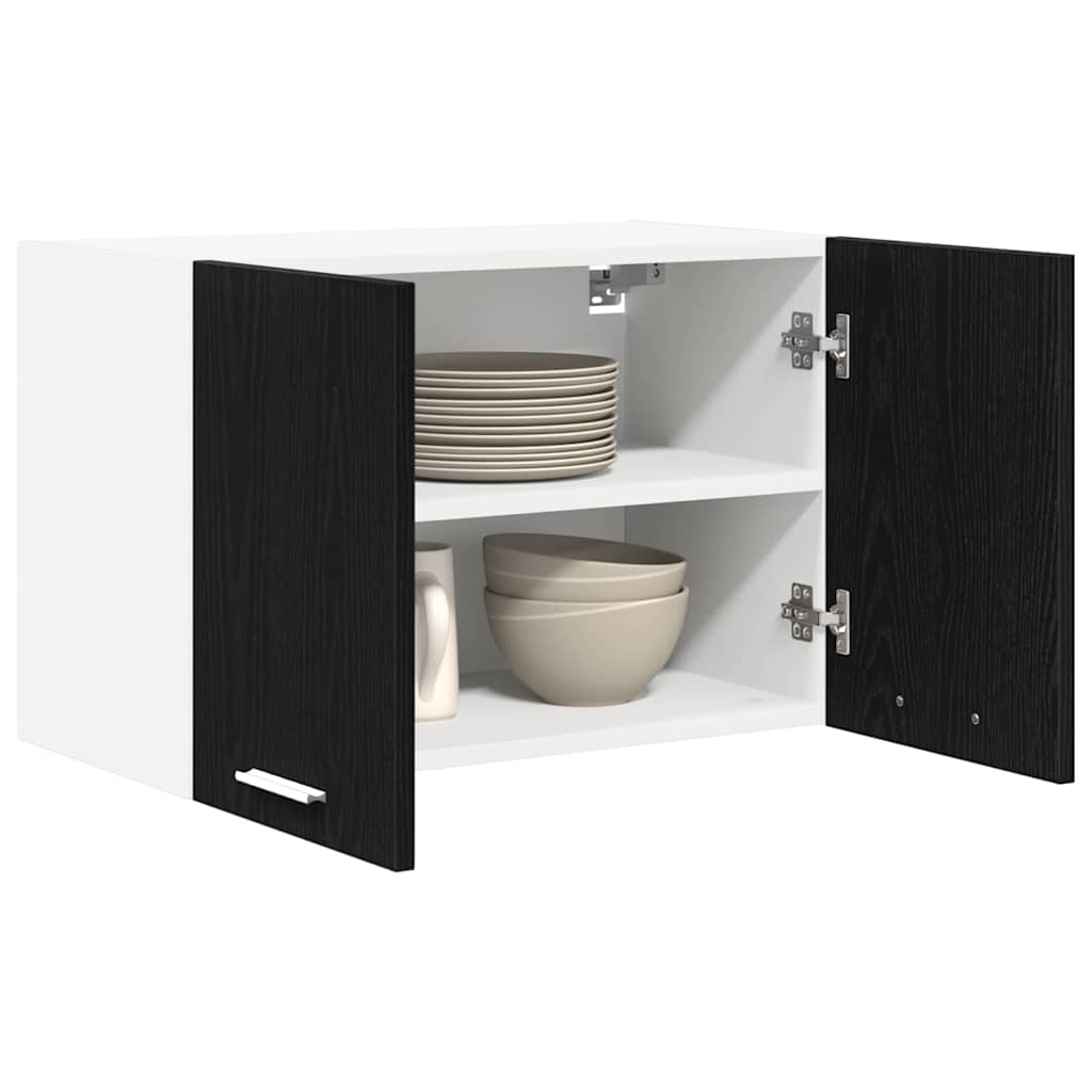 Vidaxl hangkast 2 st zwarte eik en wit bewerkt hout
