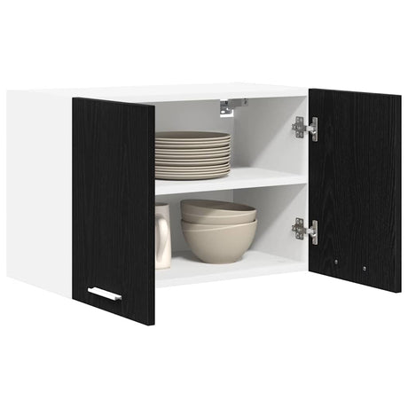 Vidaxl hangkast 2 st zwarte eik en wit bewerkt hout