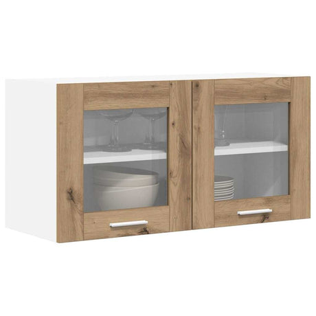 Vidaxl hangkast ambachtelijke eik en wit 80 x 31 x 40 cm bewerkt hout