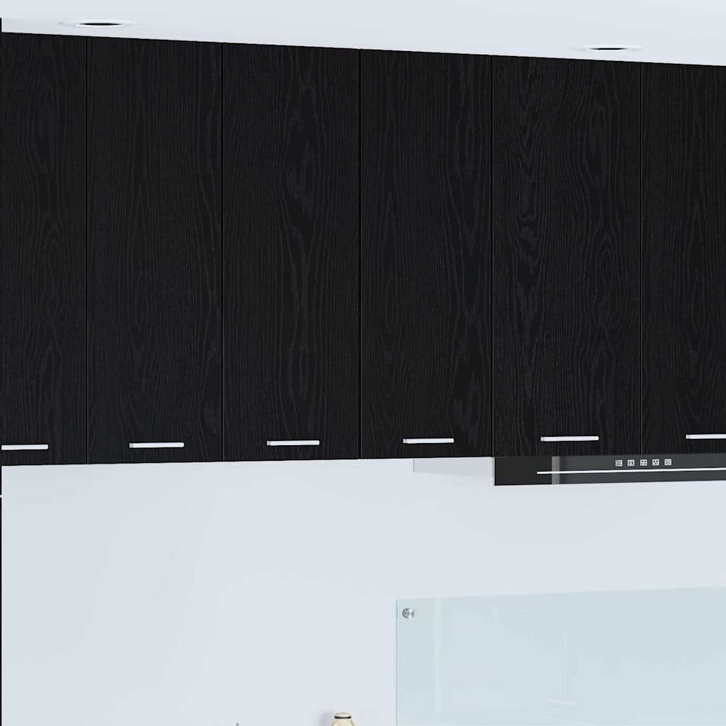 Vidaxl hangkast zwarte eik en wit 30 x 31 x 80 cm bewerkt hout