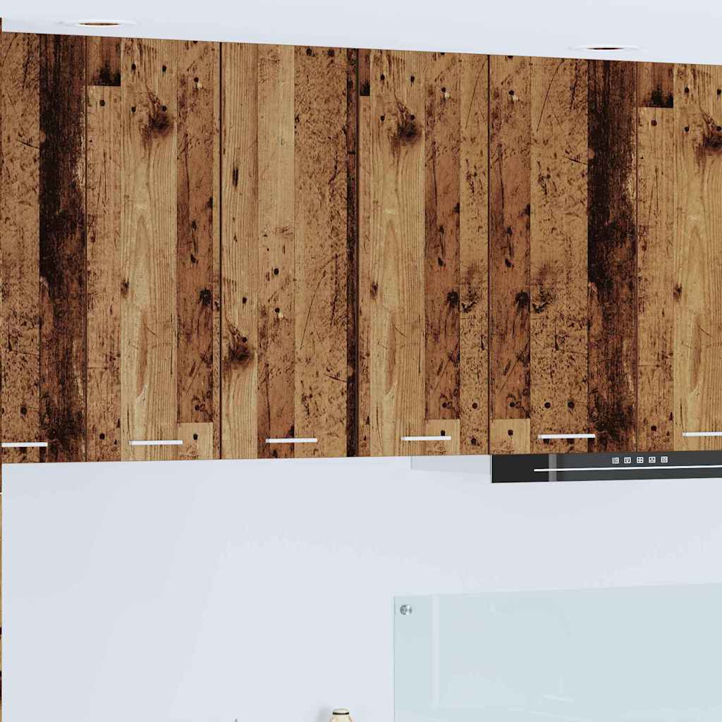 Vidaxl hangkast 2 st oude hout en wit bewerkt hout