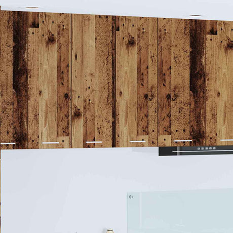 Vidaxl hangkast 2 st oude hout en wit bewerkt hout