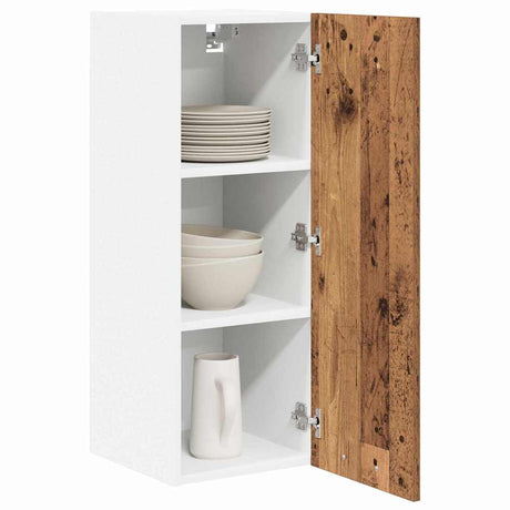 Vidaxl hangkast 2 st oude hout en wit bewerkt hout