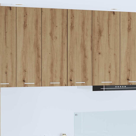 Vidaxl hangkast 2 st ambachtelijke eik en wit bewerkt hout