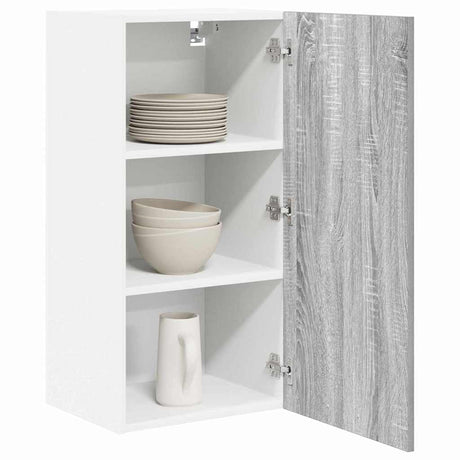 Vidaxl hangkast grijs sonoma en wit 40 x 31 x 80 cm bewerkt hout