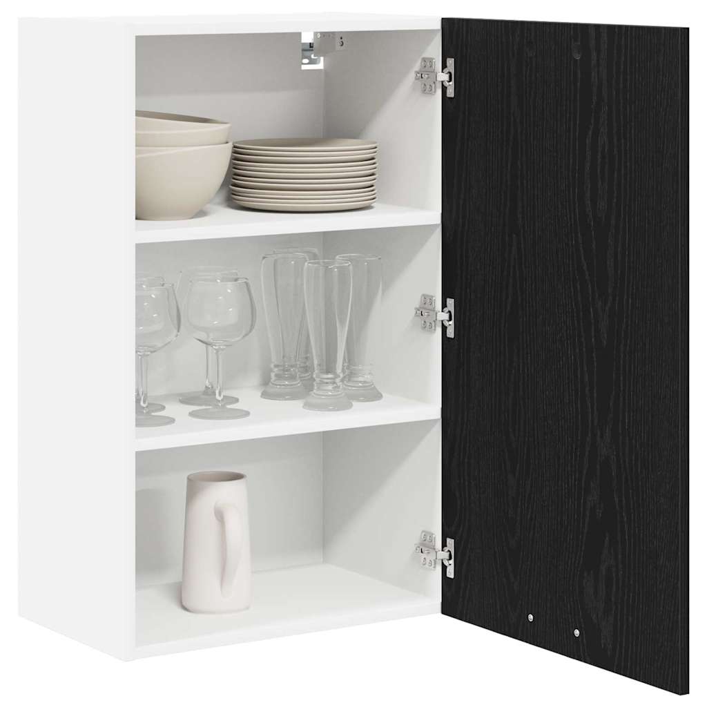 Vidaxl hangkast zwarte eik en wit 50 x 31 x 80 cm bewerkt hout