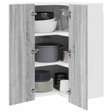 Vidaxl hangkast grijs sonoma en wit 57 x 57 x 80 cm bewerkt hout