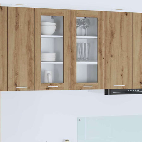 Vidaxl hangkast 2 st artisan eiken bewerkt hout