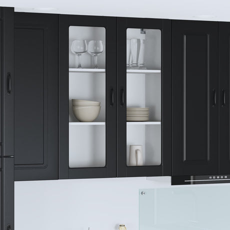 Vidaxl vaatwasserpaneel kalmar zwart 80 x 31 x 100 cm bewerkt hout
