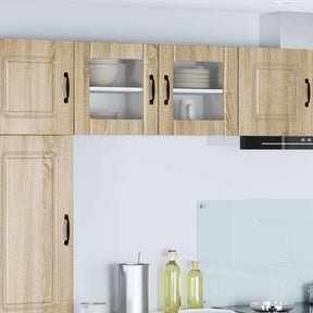 Vidaxl wandglas cabinet lucca 2 st sonoma eiken bewerkt hout