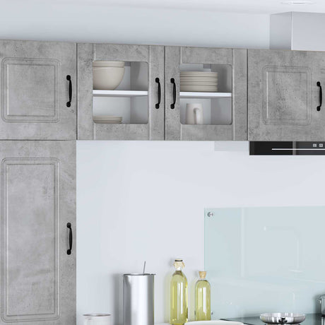 Vidaxl wandglas cabinet lucca betongrijs 40 x 31 x 40 cm bewerkt hout