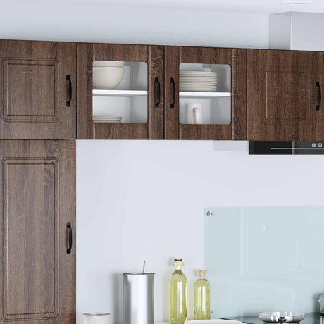 Vidaxl wandglas cabinet lucca bruin eiken 40 x 31 x 40 cm bewerkt hout