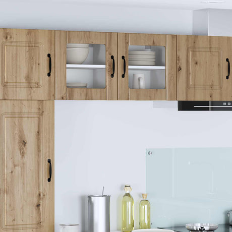 Vidaxl wandglas cabinet lucca artisanaal eiken 40 x 31 x 40 cm
