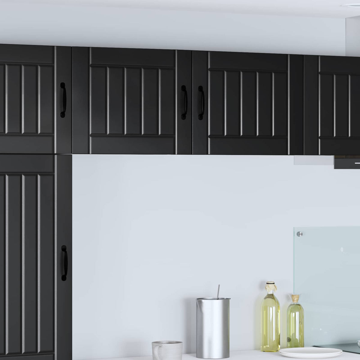 Vidaxl wandkast lucca 2 st zwart bewerkt hout