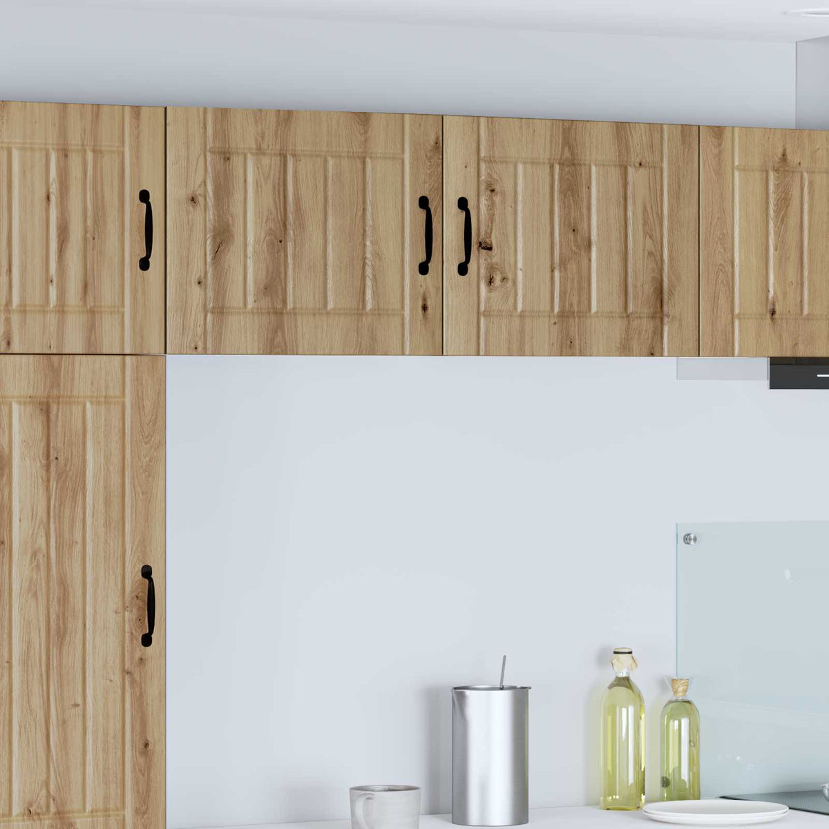 Vidaxl wandkast lucca 2 st artisanaal eiken bewerkt hout