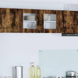 Vidaxl wandglas cabinet lucca gerookt eiken 80 x 31 x 40 cm