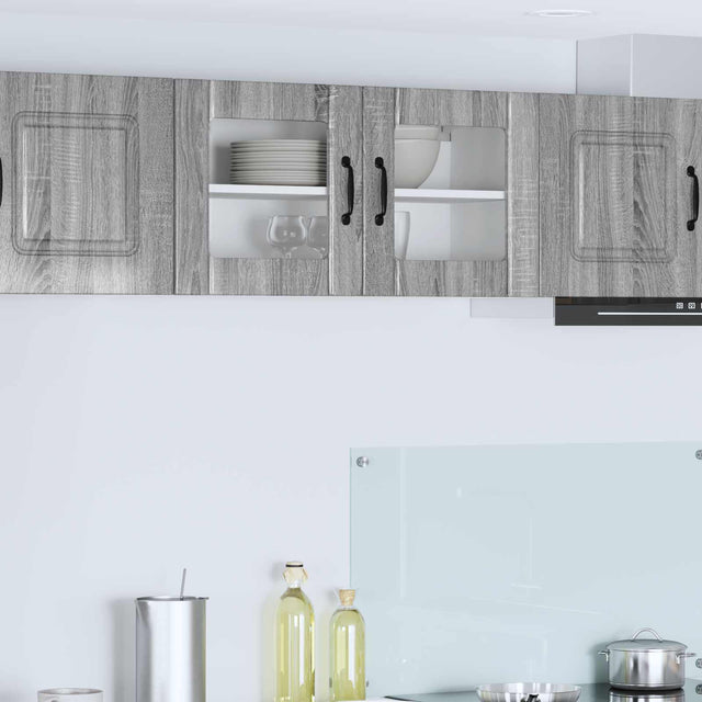 Vidaxl wandglas cabinet lucca grijs sonoma 80 x 31 x 40 cm