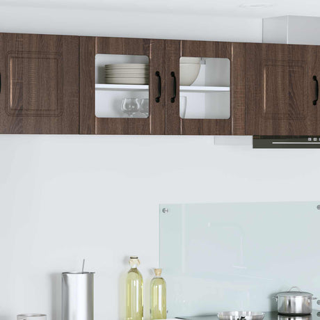 Vidaxl wandglas cabinet lucca bruin eiken 80 x 31 x 40 cm bewerkt hout