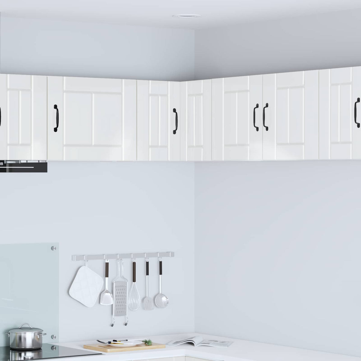 Vidaxl wandhoekkast lucca hoogglans wit 57 x 57 x 40 cm bewerkt hout