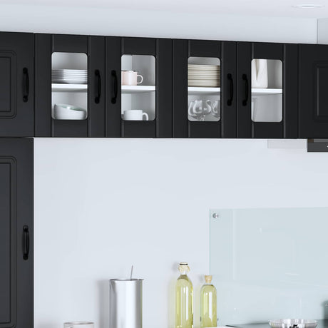 Vidaxl wandglas cabinet lucca zwart 60 x 31 x 40 cm bewerkt hout