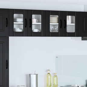 Vidaxl wandglas cabinet lucca 2 st zwart bewerkt hout