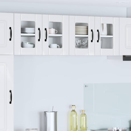 Vidaxl wandglas cabinet lucca 2 st hoogglans wit bewerkt hout